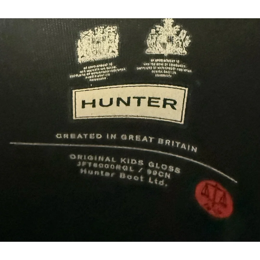 Hunter Original Tall Gloss Rain Boots Black Waterproof Rubber‎ Boys 5 Girls 6
